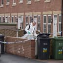 Police at the scene in Salisbury Grove Armley, where a 17-year-old boy was fatally stabbed at a house party.