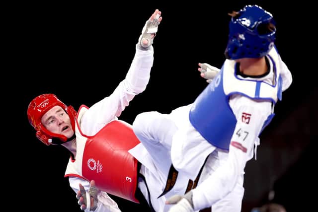 Bradly Sinden (L) of Team Great Britain competing in last year's Olympics where he won silver (Picture: Maja Hitij/Getty Images)