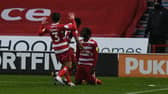 Taylor Richards celebrates his goal against Oxford United. Picture: Howard Roe/AHPIX