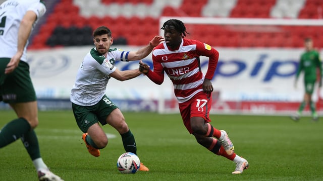 Taylor Richards in action against Plymouth. Picture: Howard Roe/AHPIX