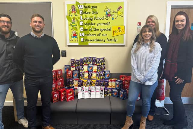Paces receives the donated Easter eggs