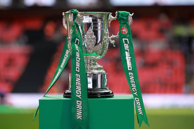 The Carabao Cup trophy. (Photo by Eddie Keogh/Getty Images)