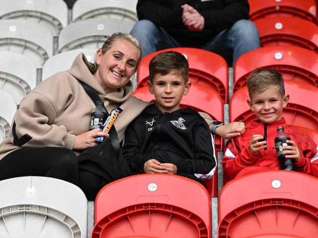 Doncaster Rovers fans watch the win over Gillingham.