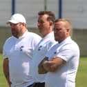 Lee Morris (right) with his management team of Rhys Meynell (centre) and Nathan Helliwell.