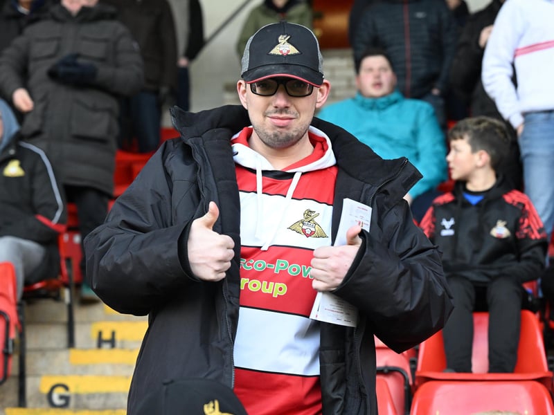 Doncaster Rovers fans watch the defeat at Walsall.
