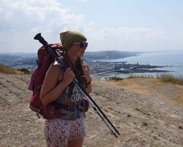 Addie walking near Aberystwyth  