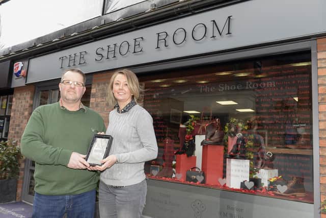 Richard and Michelle Smith at the Shoe room in Doncaster with their National Footwear Industry Awards