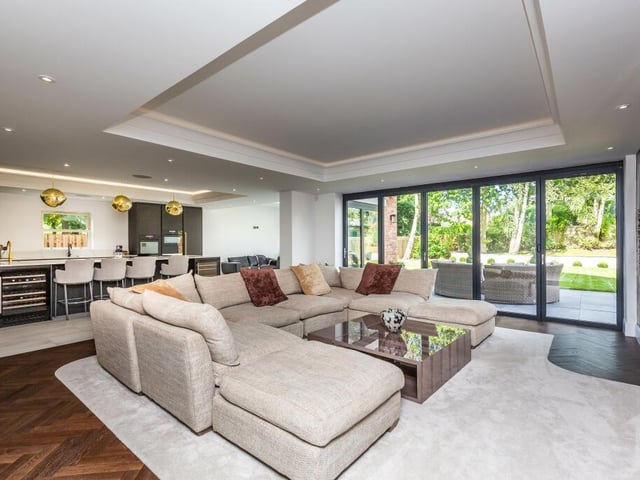 The swish open plan ground floor arrangement.