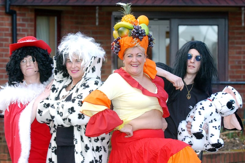 A sponsored fancy dress event for Comic Relief at the Ashbourne Lodge residential home 16 years ago. Jean Ratcliff, centre, has extra reason to smile after making all the costumes. Joining her was Paula Clarke, Audrey Hughes and Kris Gair.