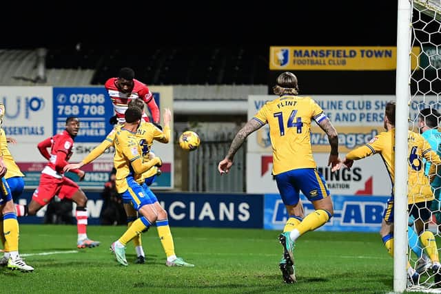 Mo Faal was involved in Rovers' disallowed goal. Picture: Howard Roe/AHPIX LTD