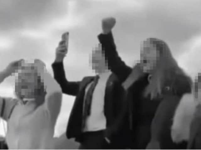 Doncaster pupils pictured protest