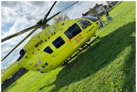 The air ambulance landed in Dunscroft.
