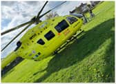 The air ambulance landed in Dunscroft.