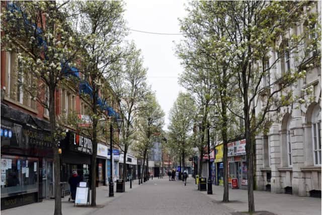 The mum was approached by a man in  Baxter Gate in Doncaster town centre.