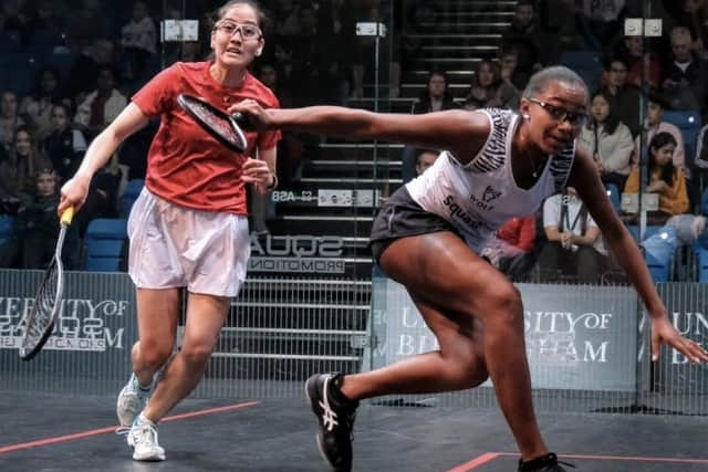 Doncaster’s England star Asia Harris beat John Simpson in a tough three-setter.