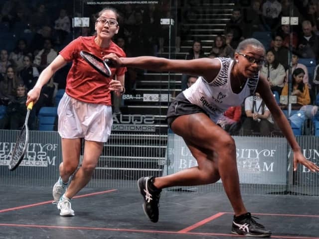 Doncaster’s England star Asia Harris beat John Simpson in a tough three-setter.