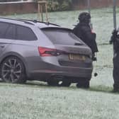 The armed police in Cantley this morning.