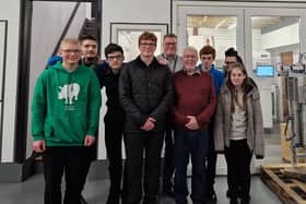 Paul (second from right on the front row) with students and Gary Brocklesby, Employability Mentor for Harrison College