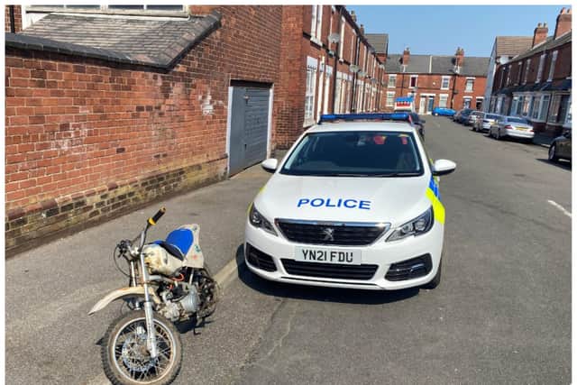 Police held a 12-year-old nuisance biker in Hexthorpe.