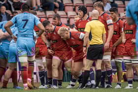 Doncaster Knights in action against London Scottish at Castle Park. Photo: John Ashton