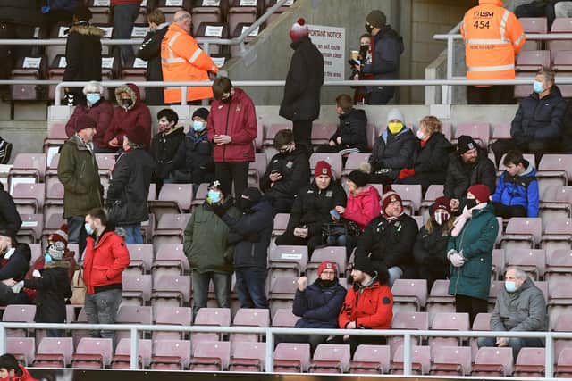 Fans return to the stands at Northampton. Picture: Andrew Roe/AHPIX