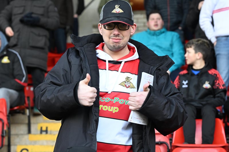 Doncaster Rovers fans watch the defeat at Walsall.
