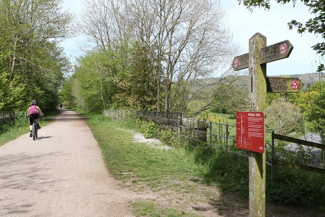 The Monsal Trail is a traffic free route for walkers and cyclists and features spectacular views of the Peak District's limestone dales. The trail runs along the former Midland Railway line for 8.5 miles between Blackwell Mill, in Chee Dale and Coombs Road, at Bakewell.