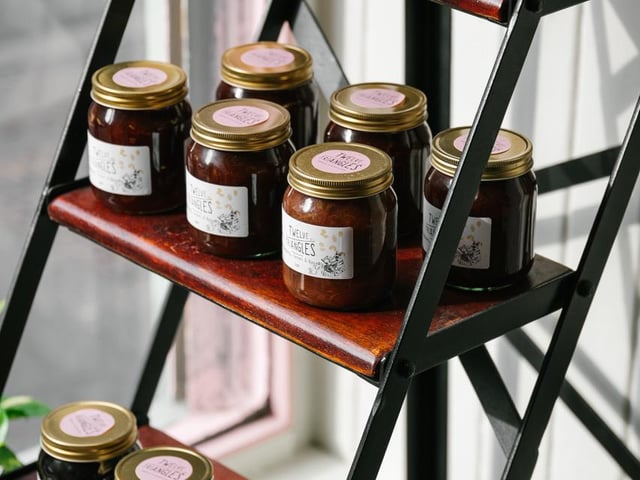 This is our favourite jam ever, and it has a Christmassy vibe.
Rhubarb, Fennel and Bay Leaf Jam £6 from Twelve Triangles (twelve-triangles.myshopify.com/products/)