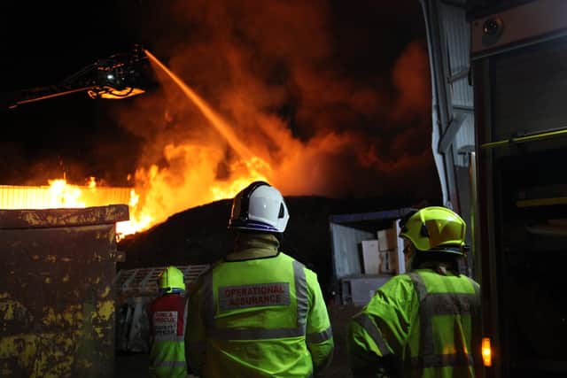The blaze required five fire appliances