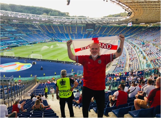 Joel Phillips from Doncaster was among the lucky England fans who made it to Saturday's game in Rome. (Photo: Joel Phillips).