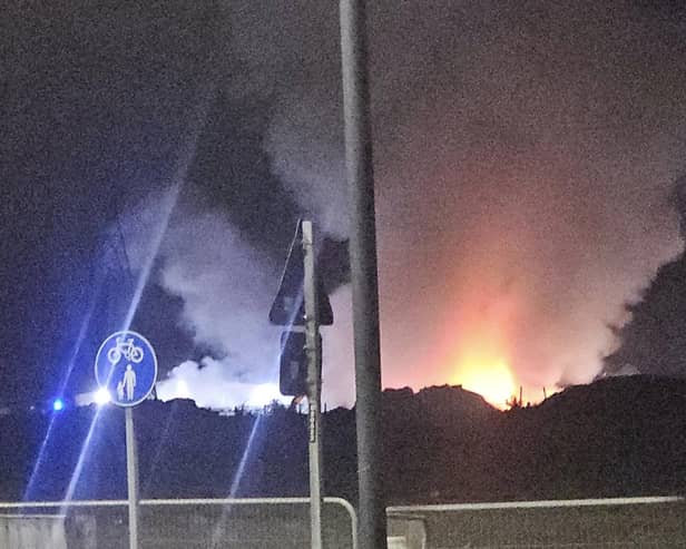 Crews still at scene of large fire. Picture taken by Darek Sochacki at 3.20am this morning.
