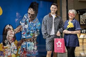 TV personality Joe Baggs has teamed up with end of life charity Marie Curie and Superdrug to launch ‘The Art of Care’ – a giant 3D artwork of a Marie Curie Healthcare Assistant caring for a patient, made of the items that the charity’s nursing teams say can make a big difference at the end of life.