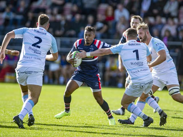 OVER THE LINE: Doncaster Knightstry-scorer, Maliq Holden. Picture Tony Johnson