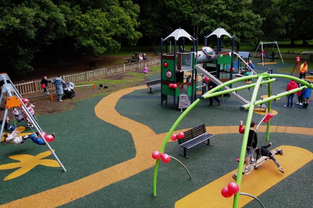 A view of the new playground in Sandall Beat Wood