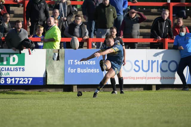 Jake Sweeting converts to put Dons into the final at Workington. Picture by Howard Roe/AHPIX.com