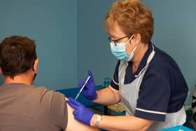 Health staff have been receiving Covid booster jabs.