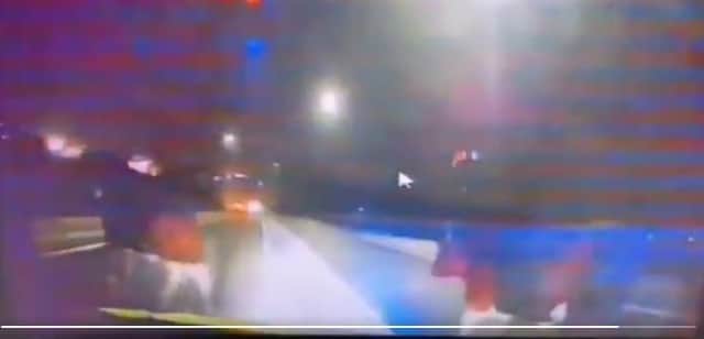 A still from the dashcam footage
