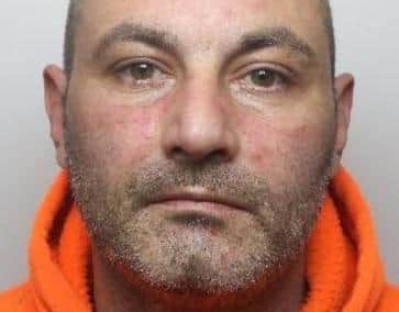 Pictured is Shane Thomas, aged 40, of Springfield Close, at Armthorpe, Doncaster, who was sentenced at Sheffield Crown Court to 18 months of custody after he pleaded guilty to assault occasioning actual bodily harm against a woman, disclosing private sexual photos or her, and harassing her.
