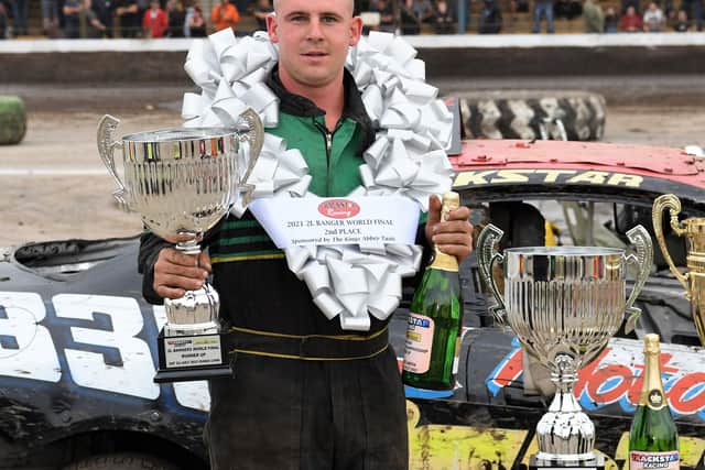 Callum McKee, pictured after coming home in second place in the 2L Banger World Final. Picture: Jim Harrod