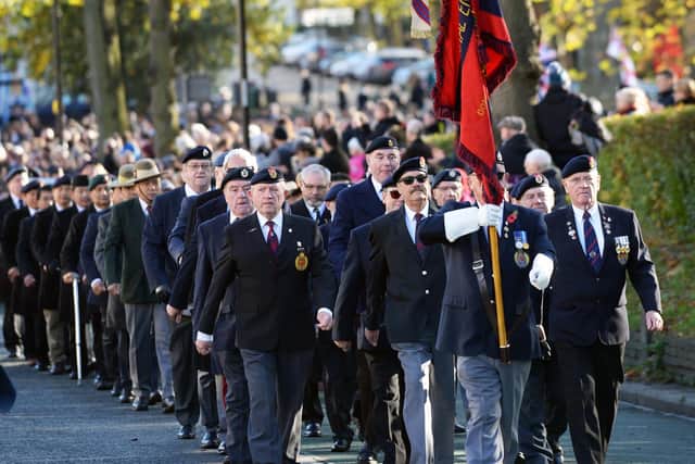 A past Doncaster Remembrance Service and Parade at the War Memorial in Bennetthorpe. Picture by Steve Ellis