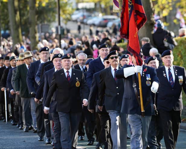 A past Doncaster Remembrance Service and Parade at the War Memorial in Bennetthorpe. Picture by Steve Ellis