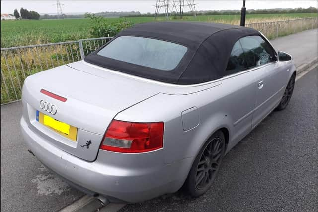 Police pulled over the Audi in Thorne.