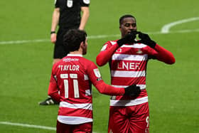 Fejiri Okenabirhie celebrates his goal in the win over Oxford United. Picture: Howard Roe/AHPIX