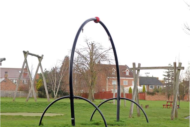 The 'giant penis' swing in Sprotbrough's New Lane playground. (Photo: Marie Caley).