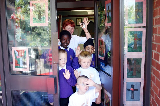 Head teacherFINAL DAYS ... HEAD TEACHER KAREN PEMBERTON LOCKS UP ST MARY'S C OF E FOR THE LAST TIME.