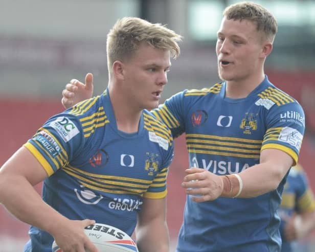 Oliver Greensmith, left, scored a hat trick for Doncaster. Photo: Rob Terrace