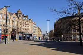 A view towards Fargate. Picture: NSST-26-03-20 Empty Sheffield 7-NMSY