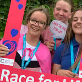 Charlie Foster Thomlinson, Ellie Jenkinson, Charlotte Dallamore completed Race for Life
