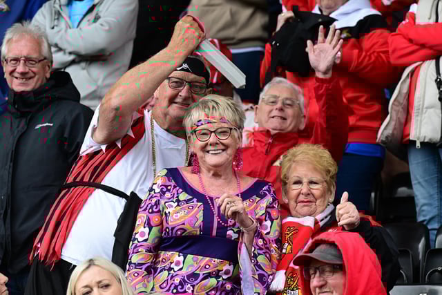 Rob Street hit a first-half brace to secure the League Two title for Doncaster Rovers on the final day of the season to the delight of these fans.