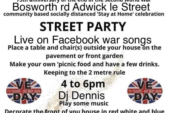 VE street party poster.